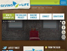 Tablet Screenshot of givingoflife.com